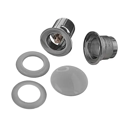 Донний клапан для раковини з переливом Koer PW-03-11 автоматичний KR3397, Білий - фото 2