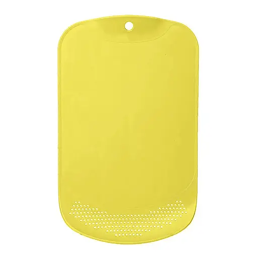 Дошка обробна пластикова для нарізування м'яса, риби, овочів і фруктів зі зливом 38х24 см, A-plus Жовтий 85057 - фото 1
