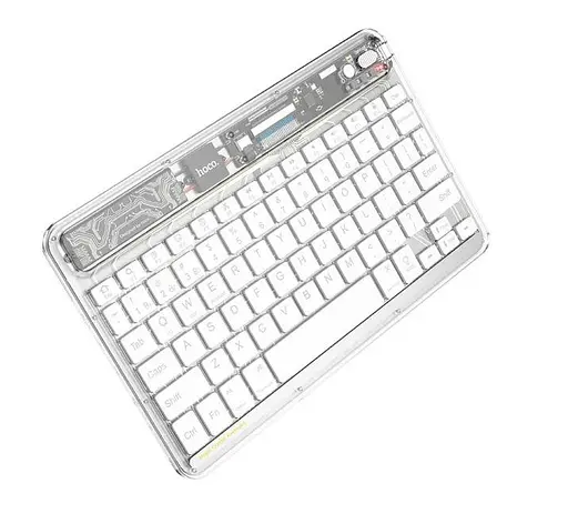 Клавиатура беспроводная HOCO S55 Transparent Discovery edition wireless BT keyboard Space White - фото 1