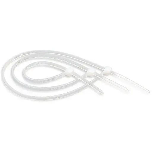 Стяжки для кабеля, 400 мм х 4.8 мм, 100 шт, белые, Atcom (48400) - фото 1