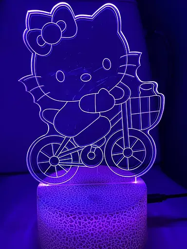 Светильник ночник 3D Hello kity, RGB 16 цветов, USB - фото 7