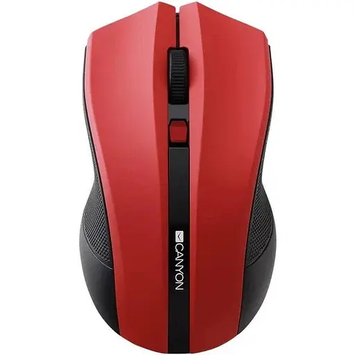 Миша бездротова Canyon MW-5 Red/чорний USB оптична 800-1600 dpi 4 кнопки гумове покриття 2xAAA (CNE-CMSW05R) - фото 1