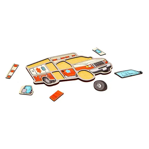 Дитячий пазл-вкладиш "Швидка" PuzzleOK Puz-22969, 12 елементів - фото 2