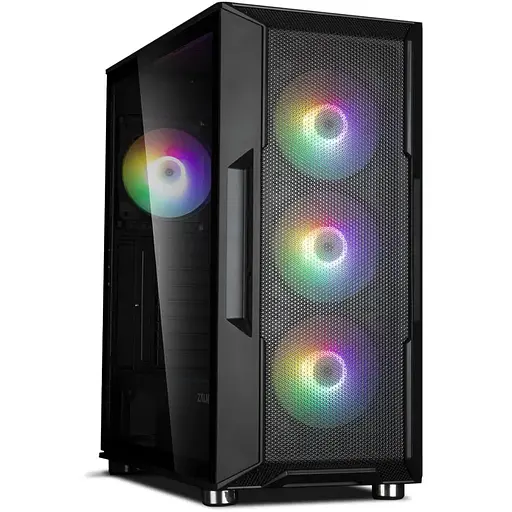 Zalman Корпус I3 NEO BLACK, без БП, 1xUSB3.0, 2xUSB2.0, 4x120mm RGB fans, TG Side Panel, ATX, Black