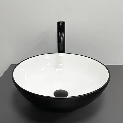 Умивальник VBI Amalfi black white накладний VBI-013401, Чорний матовий - фото 2