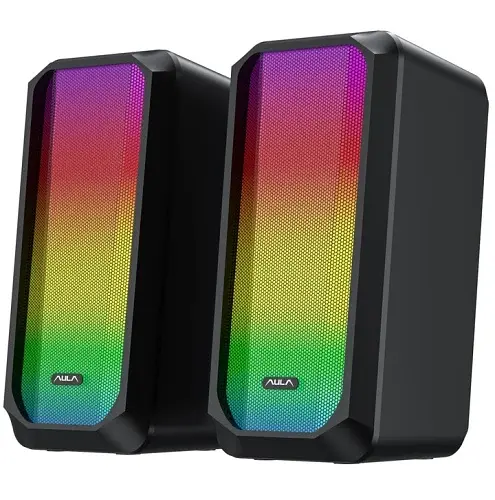 Акустичні колонки Aula N-600 Desktop Speaker, Black, 2 x 3 Вт, RGB, mini jack, USB (6978080505019) - фото 2