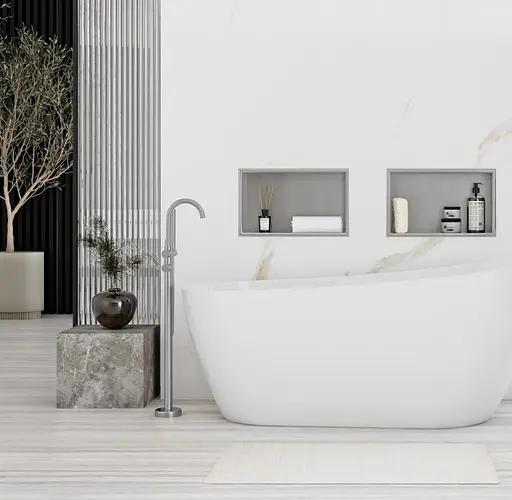 Встраиваемая полка Rea 30x45 nickel brushed с ободком REA-05601, Нержавеющая сталь - фото 4