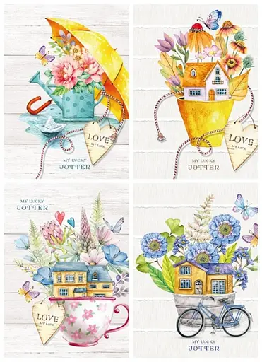 Блокнот, 60 г, 104x124 мм, 64 аркуші, клітинка, 19278-19281 - фото 2