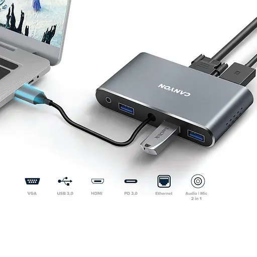 USB-хаб Canyon 8-in-1 USB-C (CNS-TDS14) - фото 3