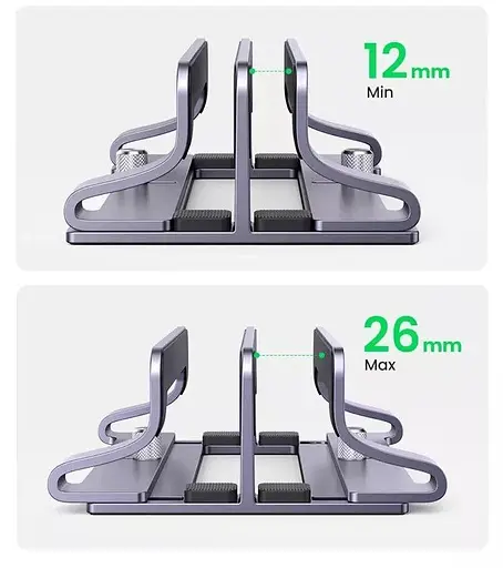 Подставка для ноутбука UGREEN LP258 Vertical Laptop Stand Dual-slot серый (60643) - фото 7