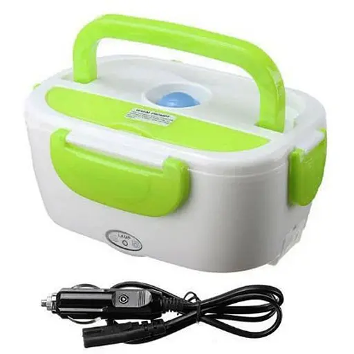 Автомобильный ланч- бокс с подогревом Electronic Lunchbox от прикуривателя на 1 л Зеленый - фото 1