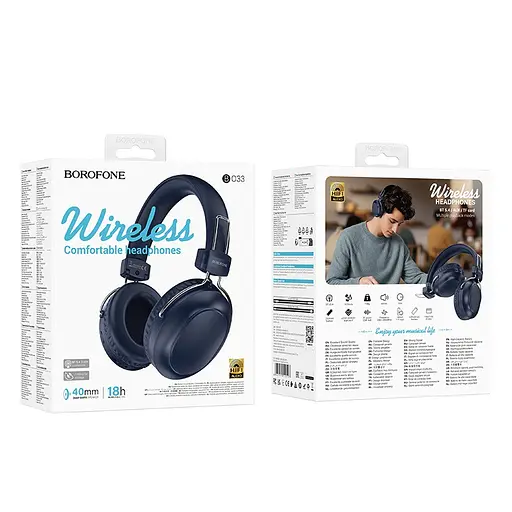 Навушники Borofone бездротові накладні BO33 Melody BT headphones блакитні - фото 2
