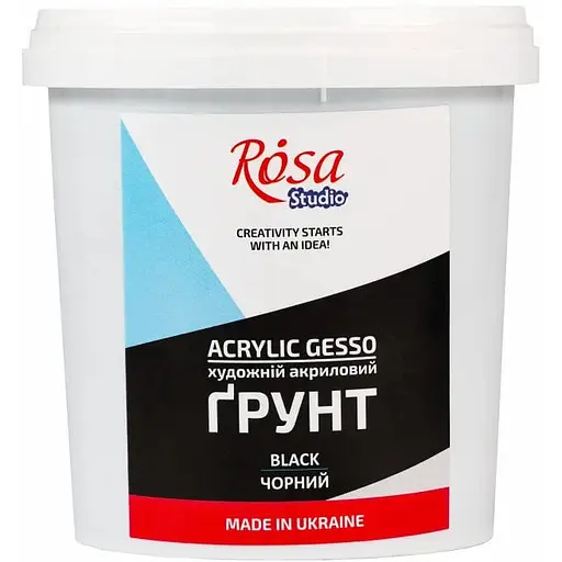 Грунт акриловий Rosa Studio художній чорний 500 мл - фото 1