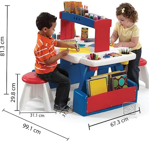 Двусторонний стол для творчества с двумя стульями Step 2 Creative Projects (829900) - фото 9