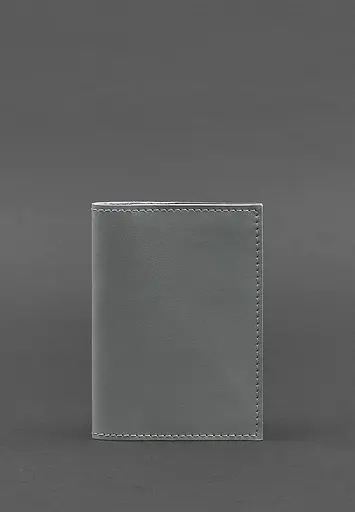 Кожаная обложка для паспорта и военного билета 1.2 серая - фото 2