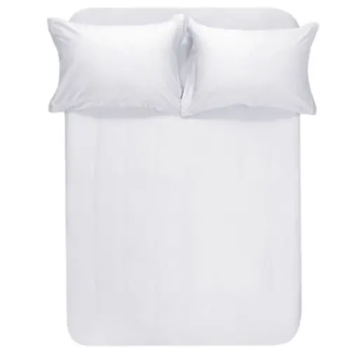 Простирадло на резинці з наволочками Lotus Home Dakota Modern сатин Рremium 180х200 см біле (svt-2000022346399)