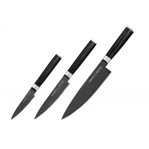 Набір з 3-х кухонних ножів у подарунковій коробці, Samura "Mo-V Stonewash" (SM-0220B)