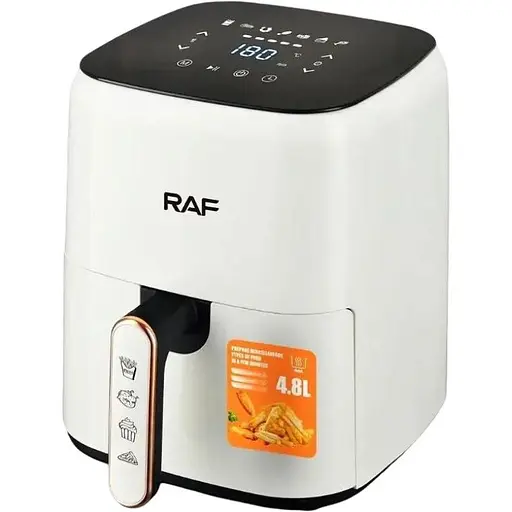 Аэрофритюрница RAF Air Fryer R.5362 сенсорная безмасляная 4.8 л 1500 Вт Белая - фото 1