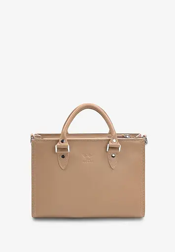 Женская кожаная сумка Fancy A4 карамель краст - фото 3