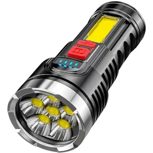 Мощный светодиодный аккумуляторный фонарь прожектор TY-822 переносной для охраны - фото 1