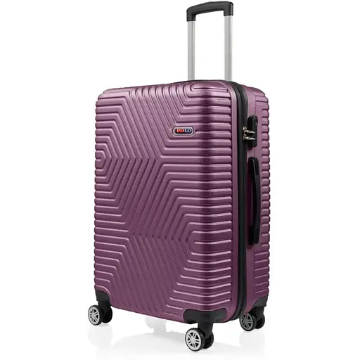 Чемодан Средний (М) Поликарбонат На 4-х Двойных Колесах 70л POLO ПК012-М Баклажан