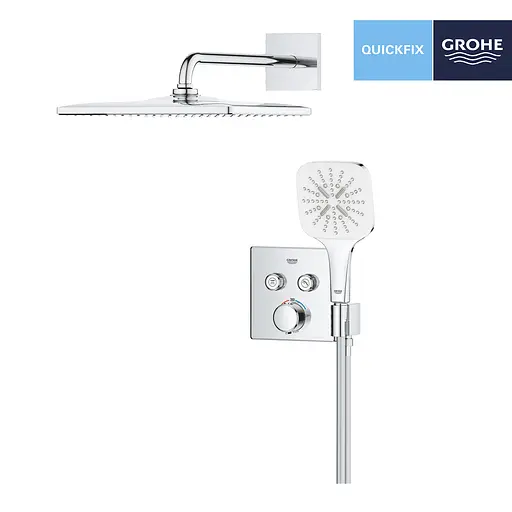 Душова система прихованого монтажу термостатична Grohe QuickFix Precision Smartcontrol Cube 34876000, Хром - фото 4