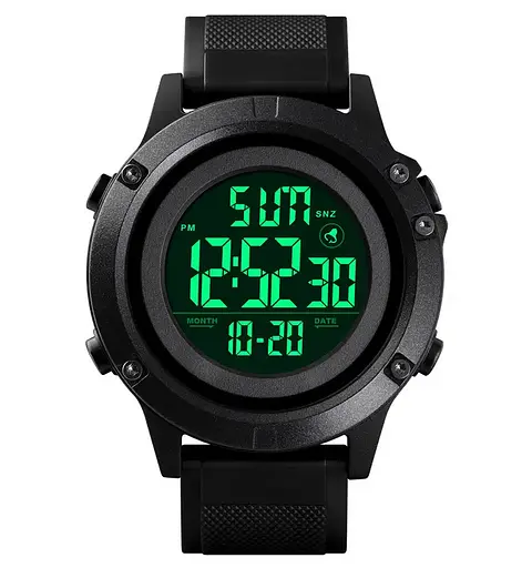 Чоловічий спортивний годинник Skmei 1508 (Чорний з чорним) - фото 2