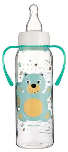 Бутылка с узким отверстием 250 мл с рисунком и ручкой "BPA FREE" коллекция "Цветная ферма" Бирюзовая - фото 2