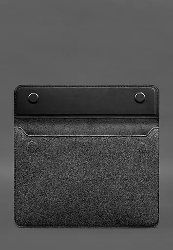 Чохол-конверт BlankNote із клапаном шкіра+фетр для MacBook 14" Чорний Crazy Horse - фото 3