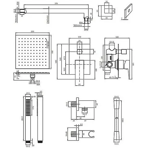 Душова система прихованого монтажу Omnires Fresh chrome SYSFR17CR, Хром - фото 2