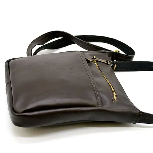 Кожаная мужская сумка через плечо TARWA 22х25.5х3.5 см sum0025834 - фото 6