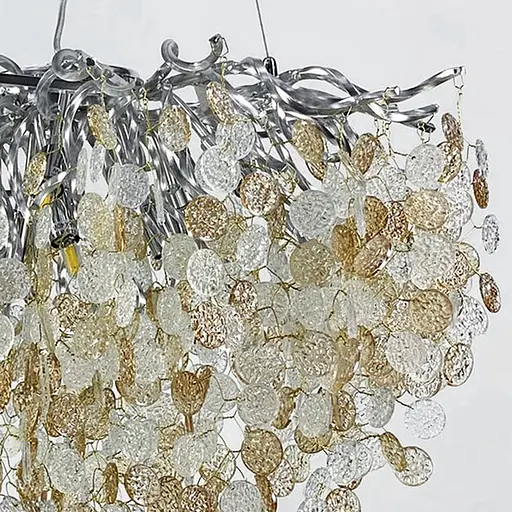 Люстра в хромовом корпусе с пластинами из комбинированного стекла Line.F MD 9046 CH - фото 4