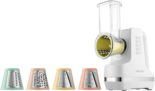 Sencor Мультирізка стаціонарна, 150Вт, 5 насадок, білий - фото 4