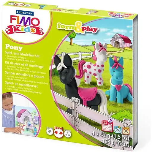 Набор пластики Fimo kids Пони 4 цвета 42 г   - фото 1