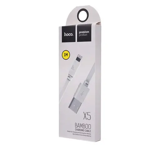Кабель Hoco X5 Bamboo Lightning charging Cable Білий - фото 2