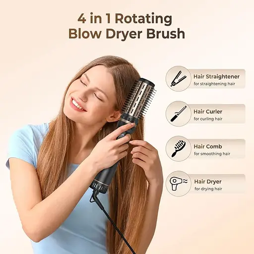 Фен-щітка, що обертається 3-в-1, 1000 Вт - фото 5