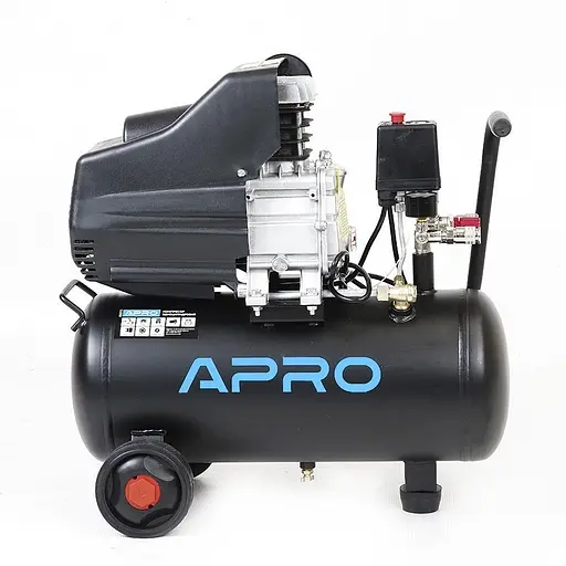 Компресор одноциліндровий Apro OFD-24 1,5кВт 205л/хв 24 л 2 крана 30412 - фото 2