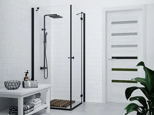 Душова система Corsan Ango black mat з термостатом CMN019, Чорний матовий - фото 4