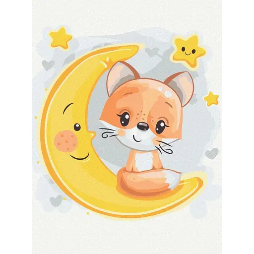 Картина по номерам Лисичка на луне Brushme 30х40 см разноцветная 000277892