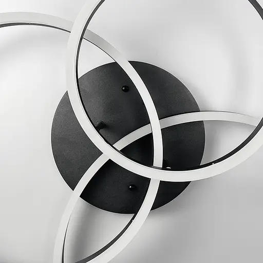 LED люстра в чорному кольорі на 3 кільця | Line F | Арт. A8008/3 BK - фото 2