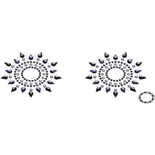 Пестис из кристаллов Petits Joujoux Gloria set of 2 - Black/Purple, украшение на грудь