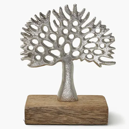 Декор алюминиевый MBM HOME Дерево на подставке серебряный100х50х135 мм (DH-ST-39 S SILVER) - фото 1
