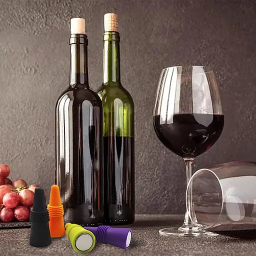 Пробка силіконова для пляшок вина та шампанського затичка багаторазова 6 см (2 шт. у комплекті), Kitchen Master Різні кольори 86912 - фото 9