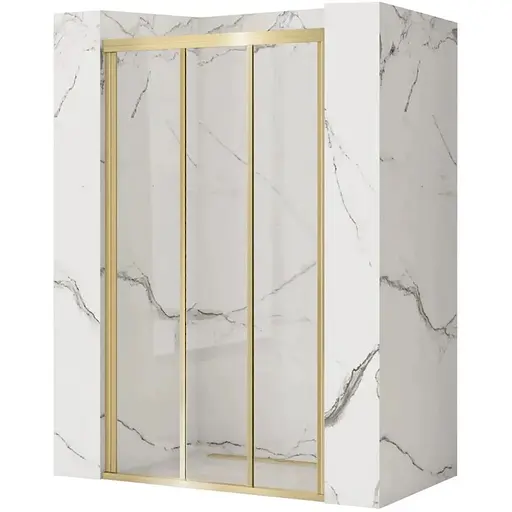 Душевые двери Rea Alex 120 brushed gold REA-K2501, прозрачный, золотой - фото 1