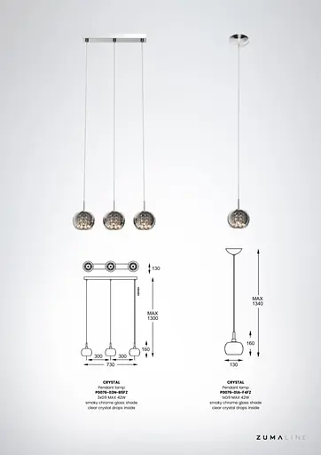 Подвесной светильник Zuma Line P0076-01A-F4FZ CRYSTAL - фото 4