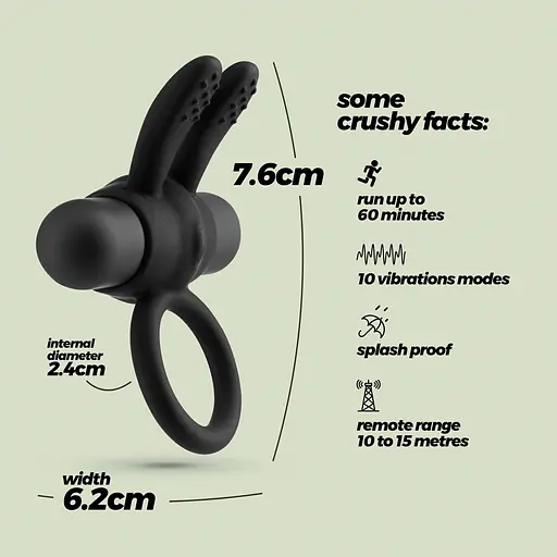 Ерекційне кільце Crushious Nacho 7.6 см чорне - фото 8