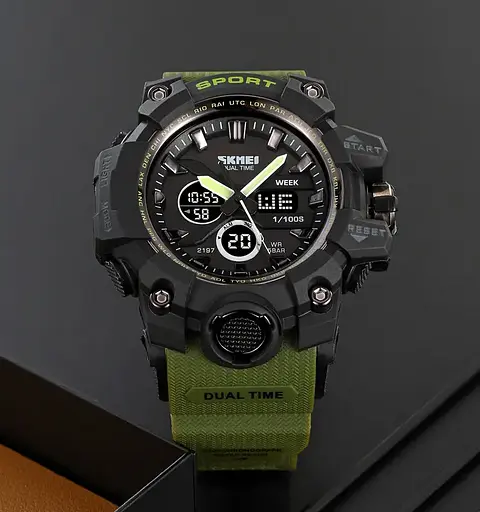 Годинник чоловічий наручний спортивний Skmei 2197 Зелений - фото 2