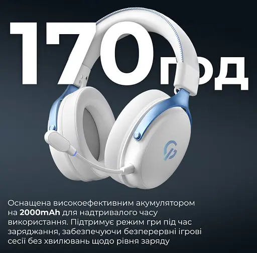 Беспроводные игровые наушники GamePro HSW-191-WHB Asgard Skadi Wireless 7.1 White-Blue - фото 5