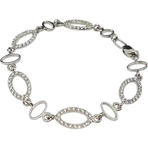 Серебряный браслет Qvaliz с фианитами. 905-00325 17 18