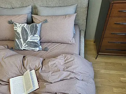 Комплект постельного белья Washed Cotton из вареного хлопка Брауни Brownie - двуспальный - фото 2